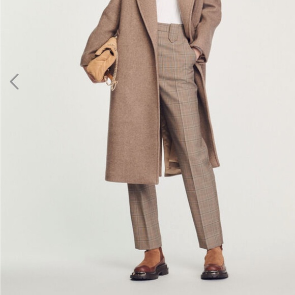 Sandro Tan Long Coat - Picture 1 of 3